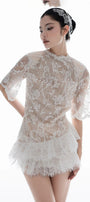 Azalea Floral Lace Mini Dress - MEAN BLVD