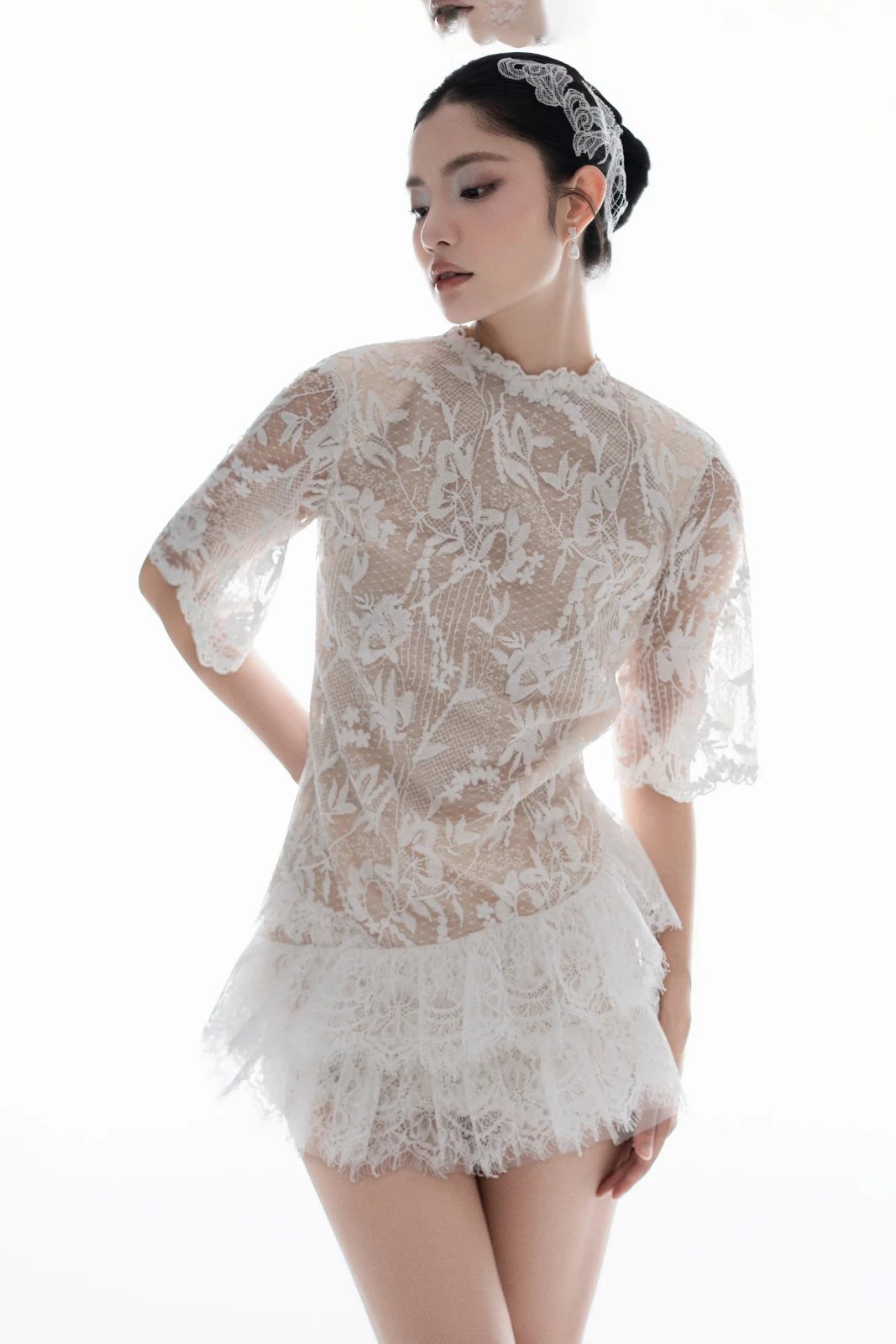 Azalea Floral Lace Mini Dress - MEAN BLVD