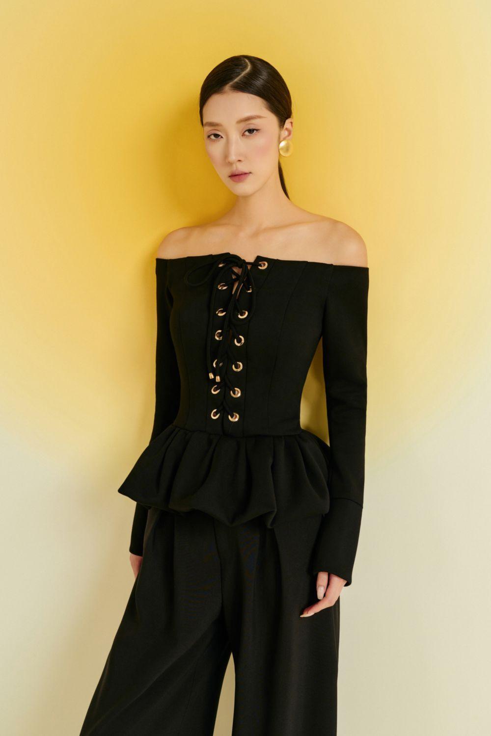 Baby Peplum Off-Shoulder Cotton Blend Top - MEAN BLVD