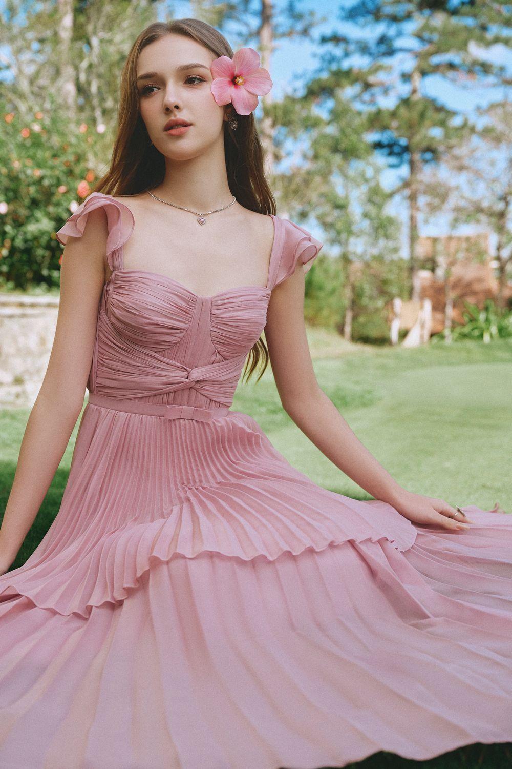 Ballerina A-line Cap Sleeved Silk Ankle Length Dress - MEAN BLVD