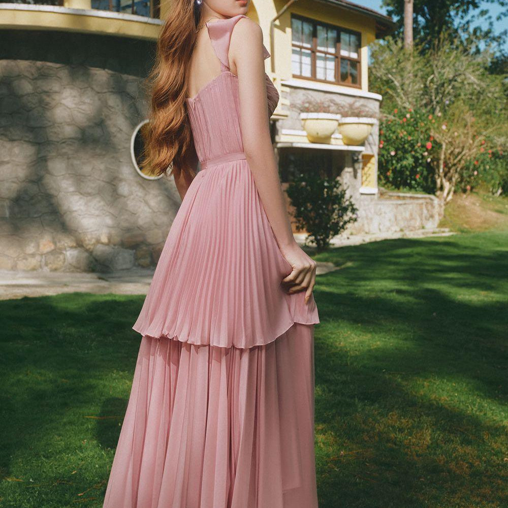 Ballerina A-line Cap Sleeved Silk Ankle Length Dress - MEAN BLVD