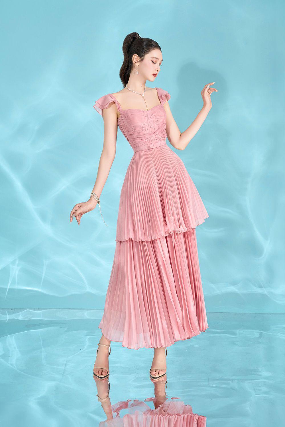 Ballerina A-line Cap Sleeved Silk Ankle Length Dress - MEAN BLVD