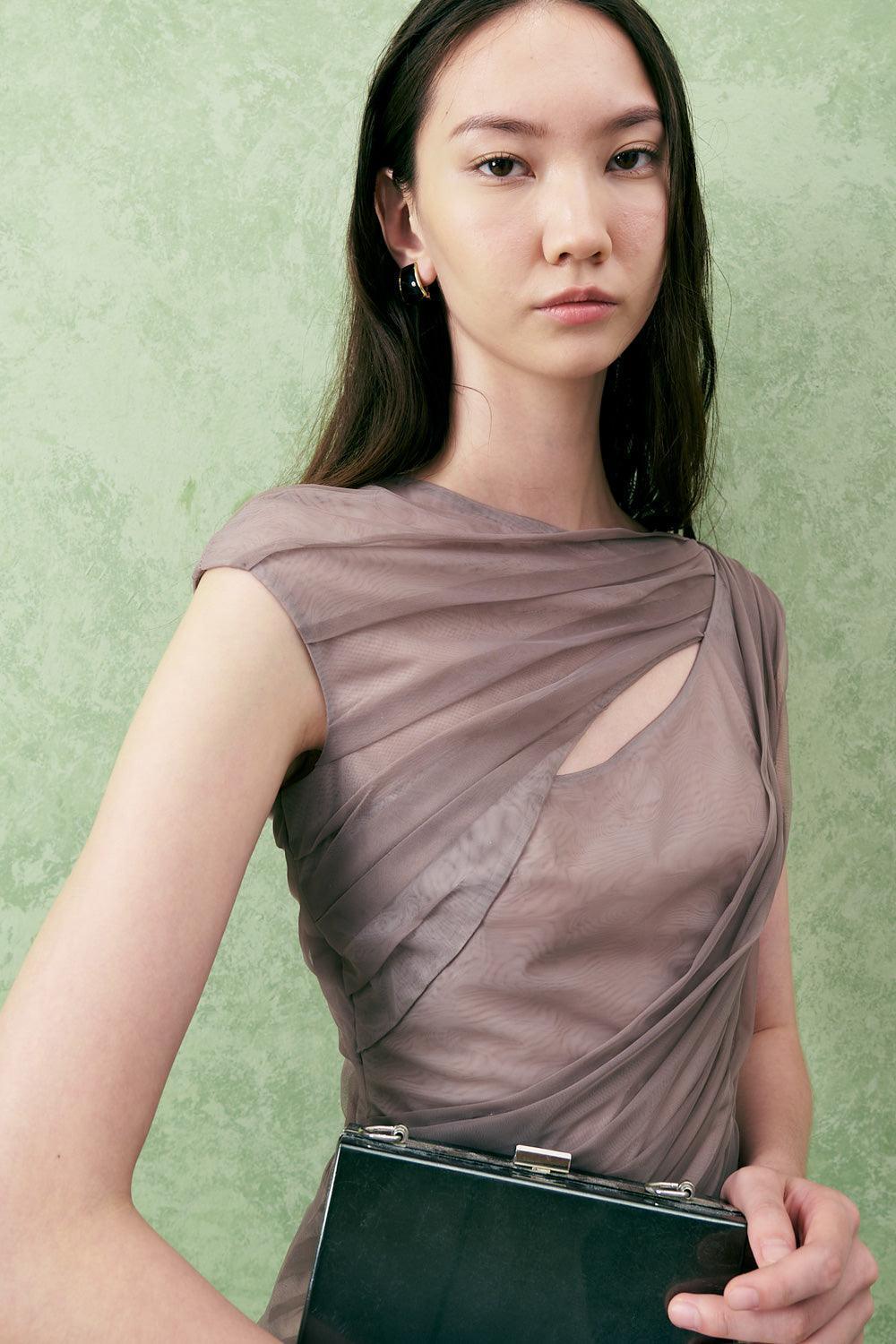 Balsam Bodycon Cap Sleeved Tulle Top - MEAN BLVD