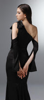 Banquet Trumpet Diagonal Neck Silk Floor Length Dress - MEAN BLVD