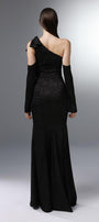 Banquet Trumpet Diagonal Neck Silk Floor Length Dress - MEAN BLVD
