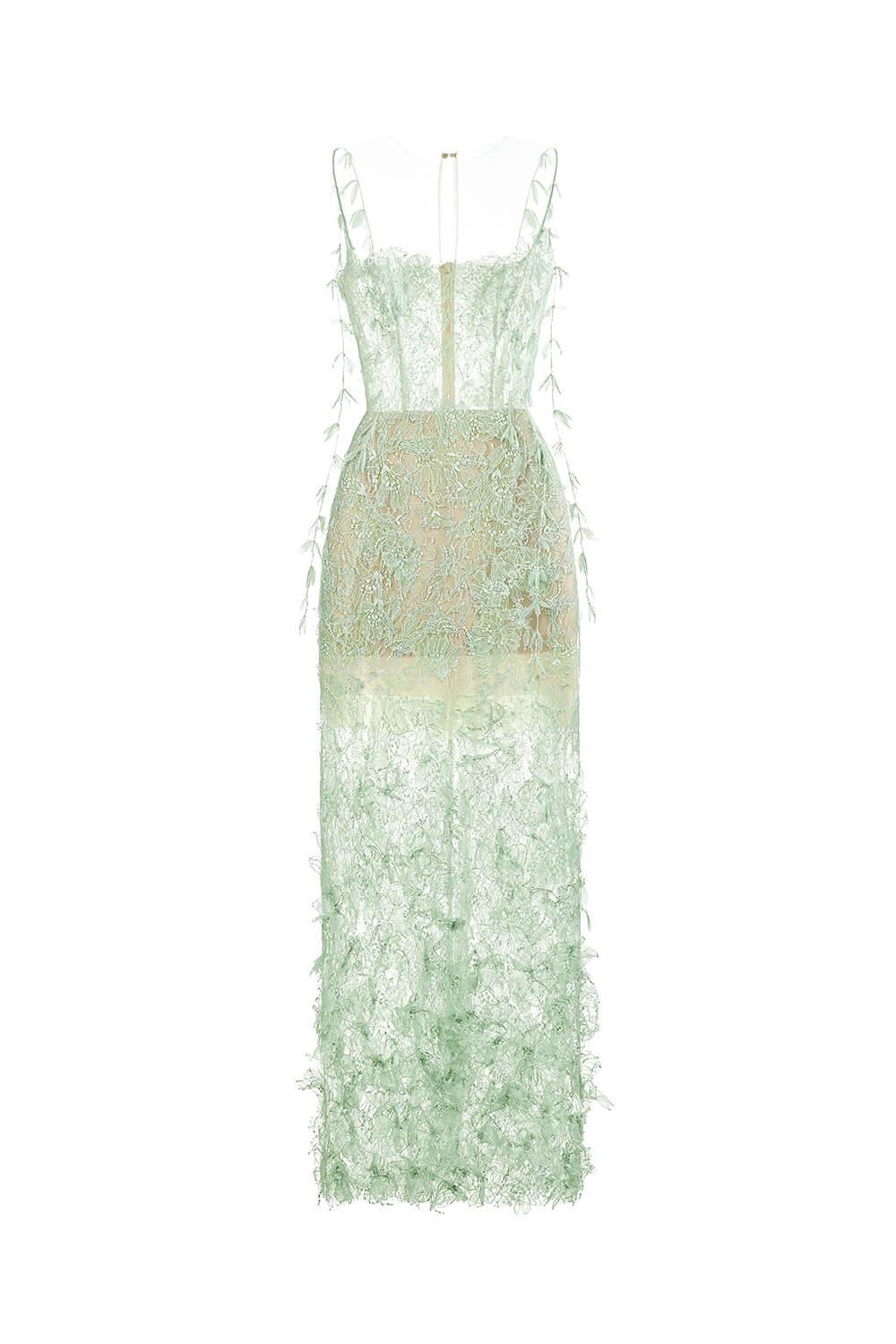 Women's Lana Pencil Illusion Neck Polyester Midi Dress XS/S/M/L/XL Beige MEAN BLVD XS / Mint Women's Lana Pencil Illusion Neck Polyester Midi Dress XS/S/M/L/XL Beige MEAN BLVD XS / Mint
