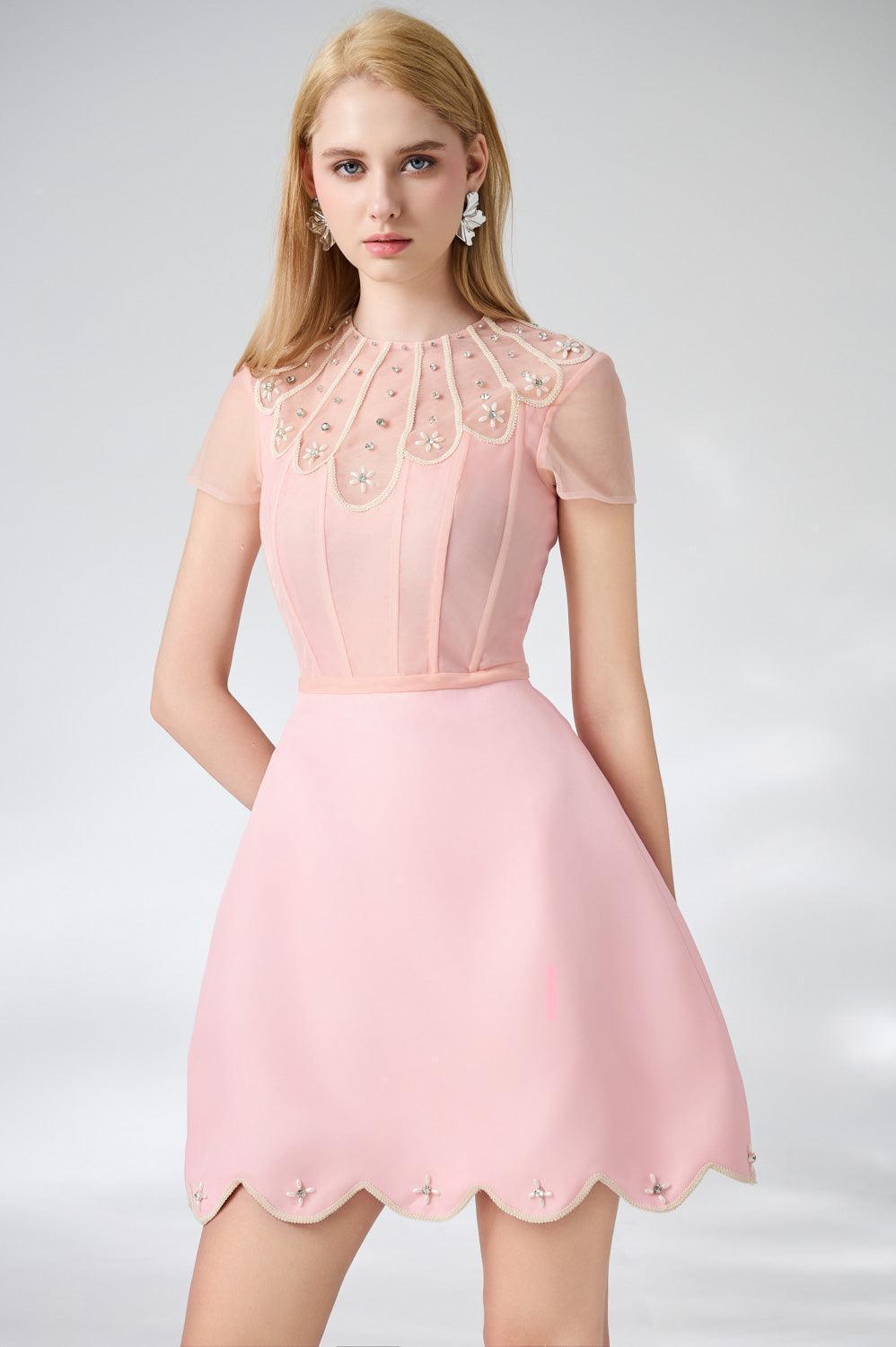 Beasley A-line Short Sleeved Taffeta Mini Dress - MEAN BLVD