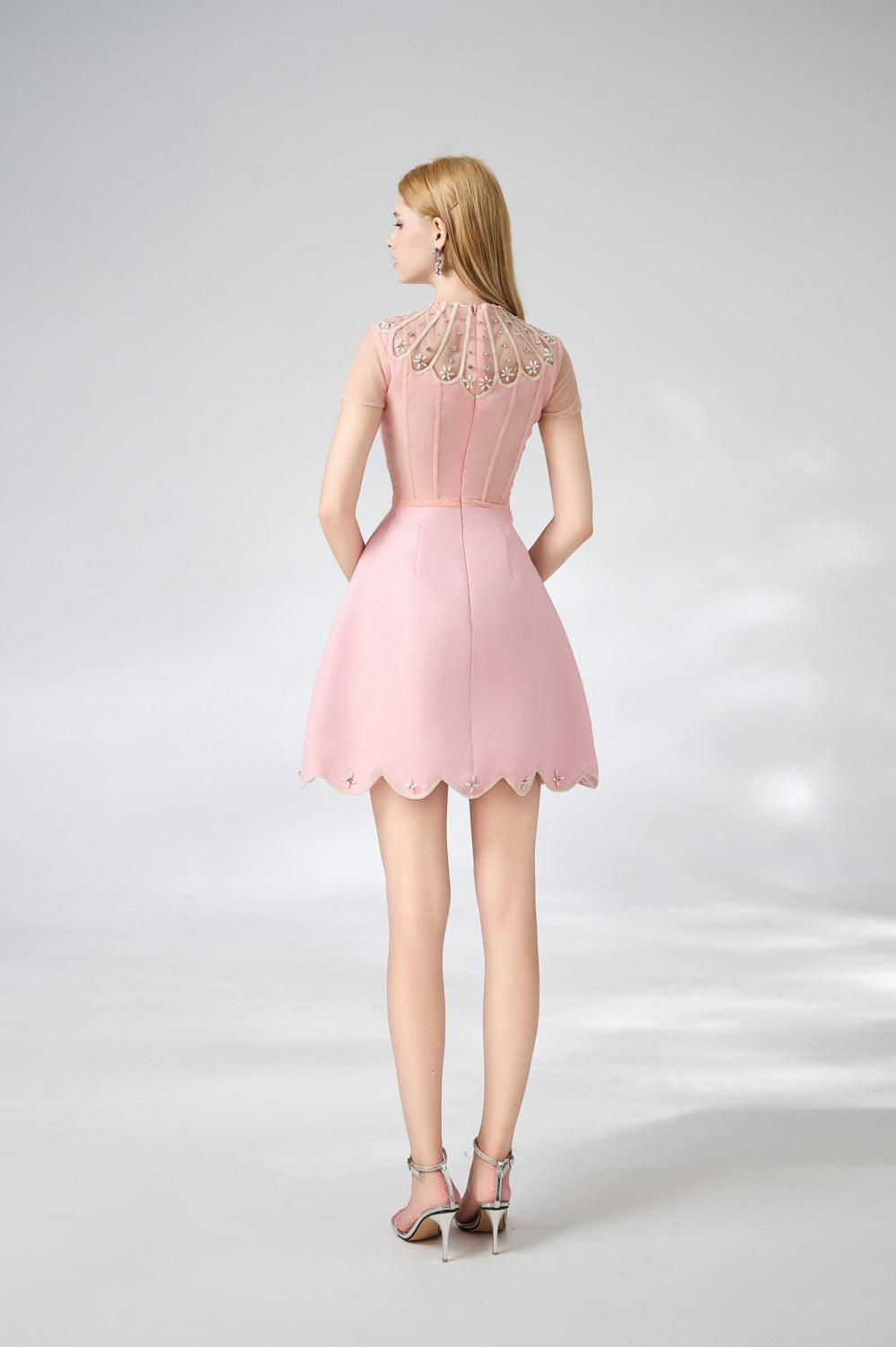 Beasley A-line Short Sleeved Taffeta Mini Dress - MEAN BLVD