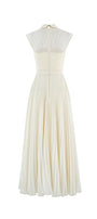 Beatrice A-line Pleated Silk Crepe Ankle Length Dress - MEAN BLVD