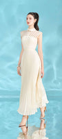 Beatrice A-line Pleated Silk Crepe Ankle Length Dress - MEAN BLVD