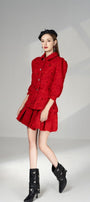 Becca A-line Puffy Sleeved Tweed Mini Set - MEAN BLVD