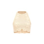 Beige Floral Sleeveless Crop Top - MEAN BLVD