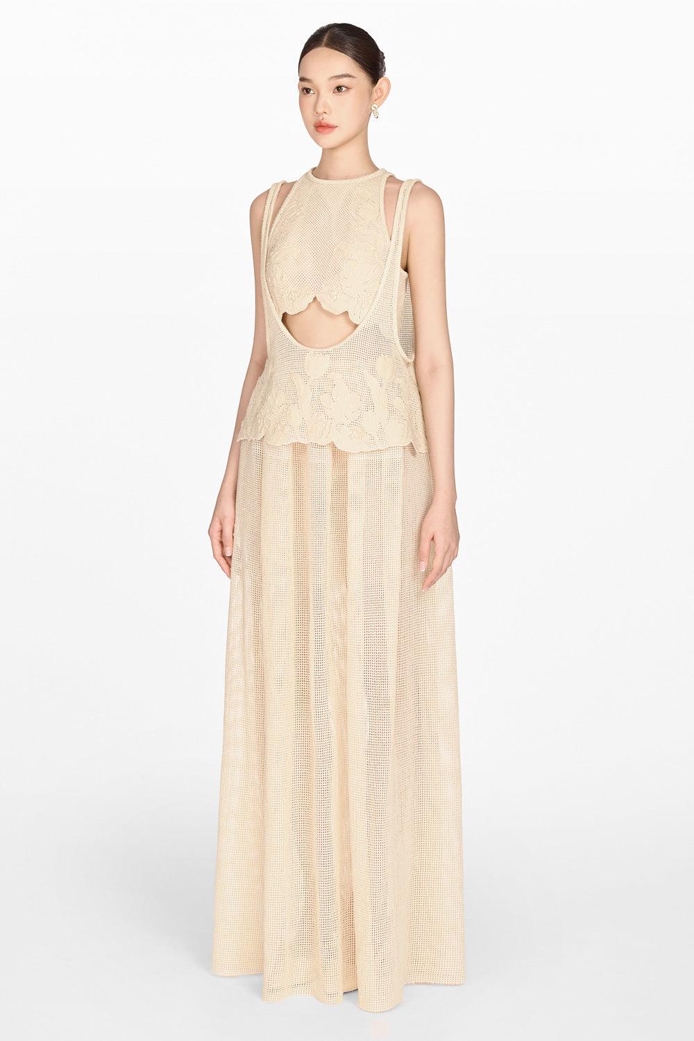 Beige Floral Tank Top - MEAN BLVD