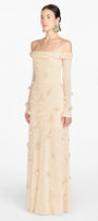 Beige Off-shoulder Floral Dress - MEAN BLVD