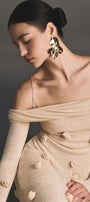 Beige Off-shoulder Floral Dress - MEAN BLVD