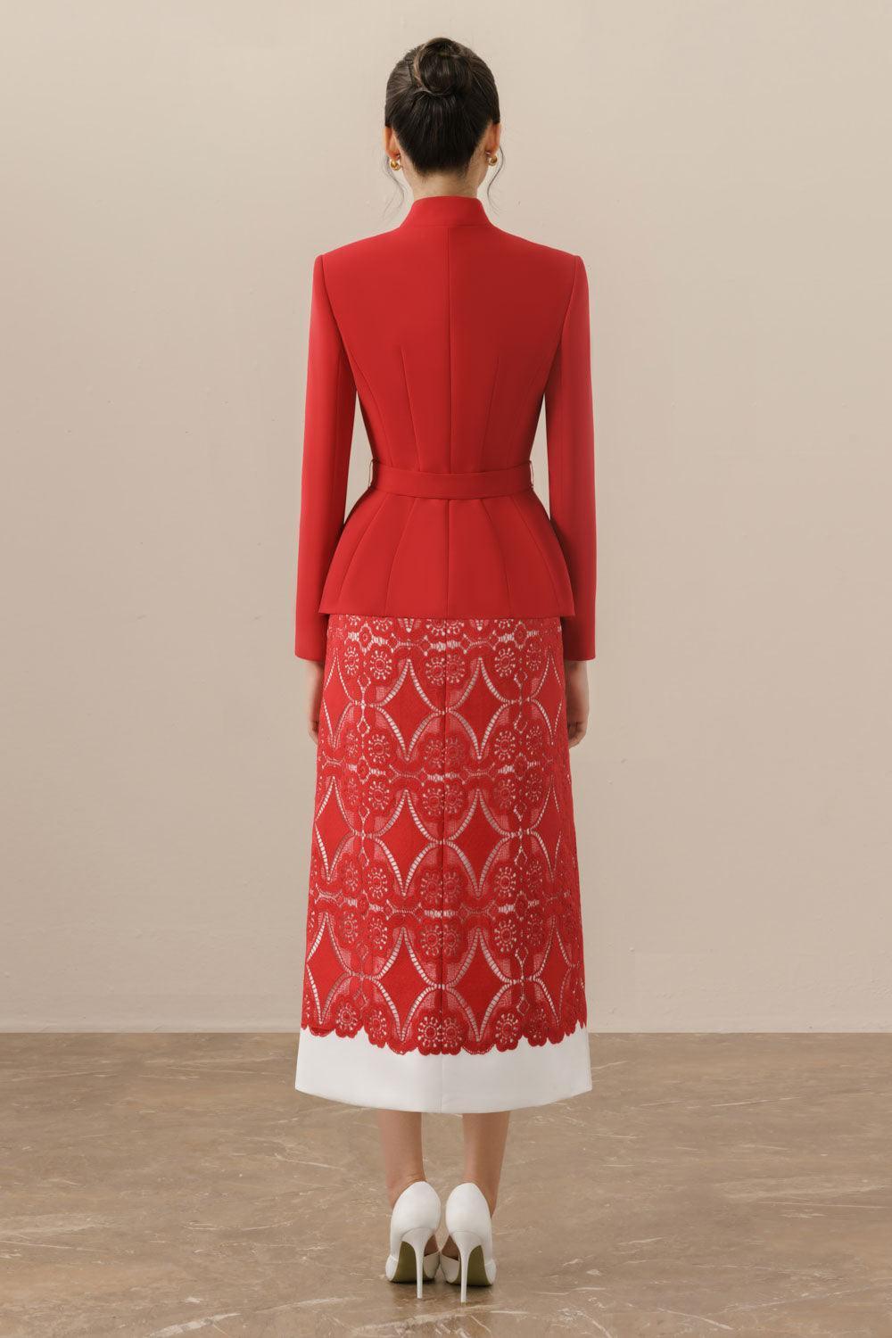 Bella Peplum V-Neck Polycotton Jacket - MEAN BLVD