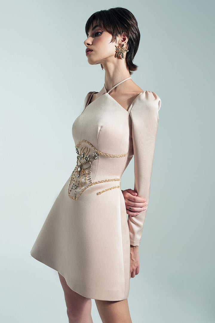 Belle A-line Long Sleeved Chanel Mini Dress - MEAN BLVD