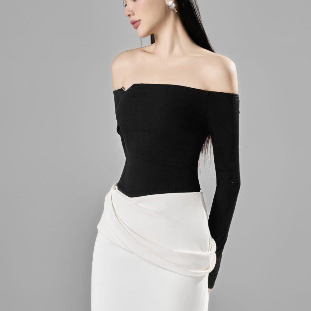 Belle Bodycon Off-Shoulder Spandex Top - MEAN BLVD