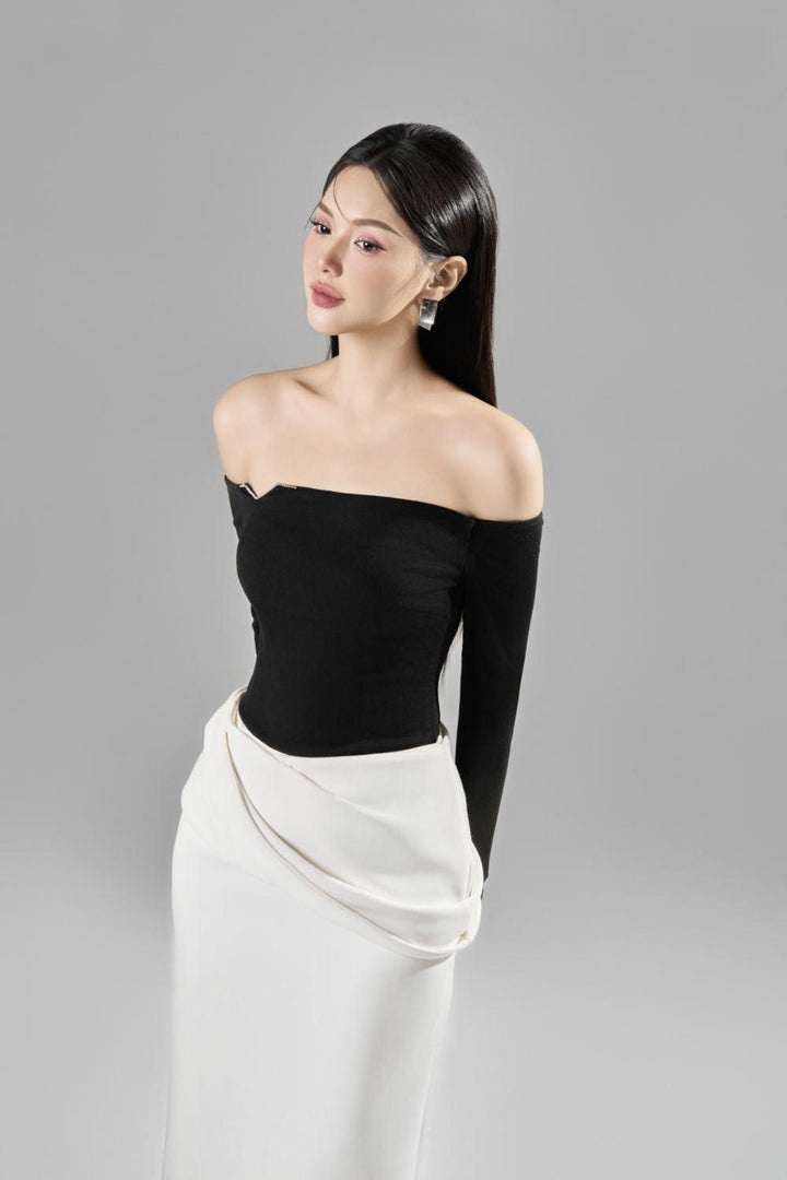 Belle Bodycon Off-Shoulder Spandex Top - MEAN BLVD