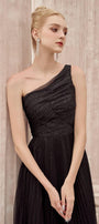 Belle Pleated One Shoulder Tulle Ankle Length Dress - MEAN BLVD