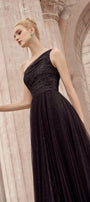Belle Pleated One Shoulder Tulle Ankle Length Dress - MEAN BLVD