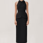 Beloved Straight Back Slit Velvet Burlap Ankle Length Skirt - MEAN BLVD