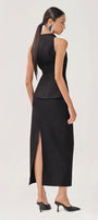 Beloved Straight Back Slit Velvet Burlap Ankle Length Skirt - MEAN BLVD