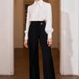 Bethany Straight Asymmetric Gabardine Ankle Length Trousers - MEAN BLVD