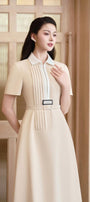 Betrix A-line Short Sleeved Linen Cotton Midi Dress - MEAN BLVD