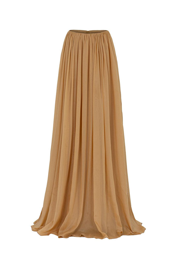 Betty Gathered Draped Chiffon Floor Length Skirt - MEAN BLVD