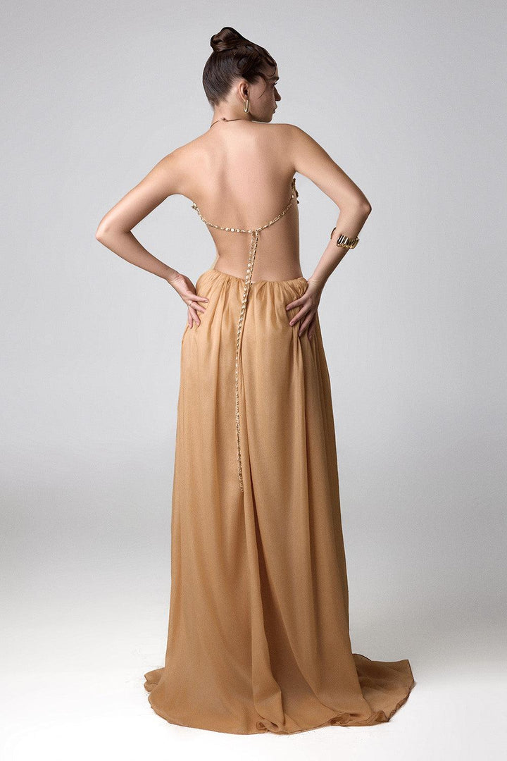 Betty Gathered Draped Chiffon Floor Length Skirt - MEAN BLVD