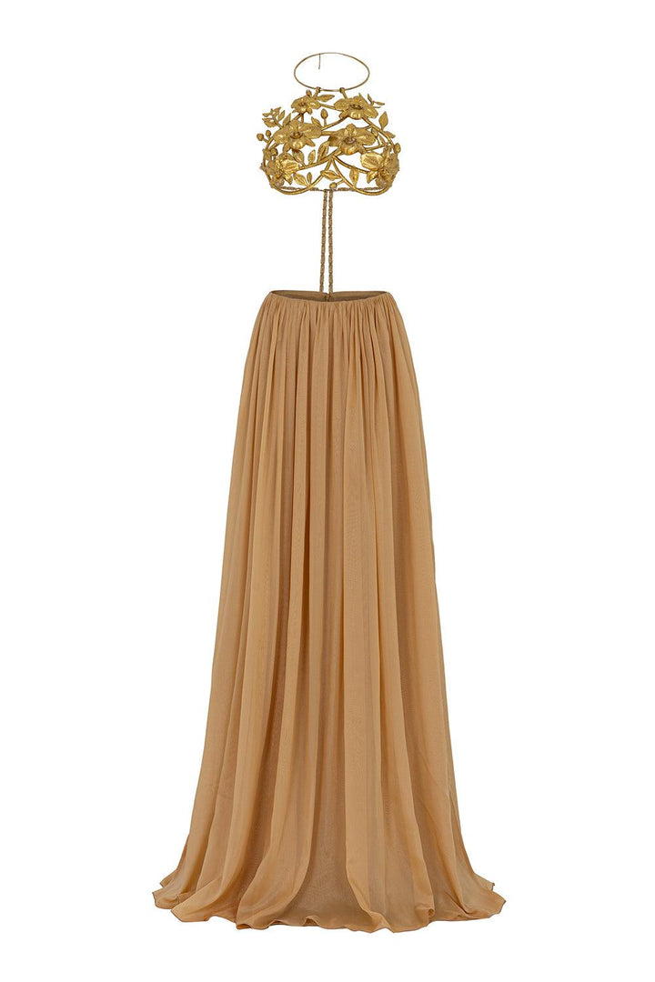 Betty Gathered Draped Chiffon Floor Length Skirt - MEAN BLVD