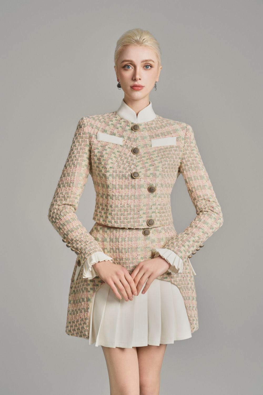 Tweed A-Line Women Mini Skirt