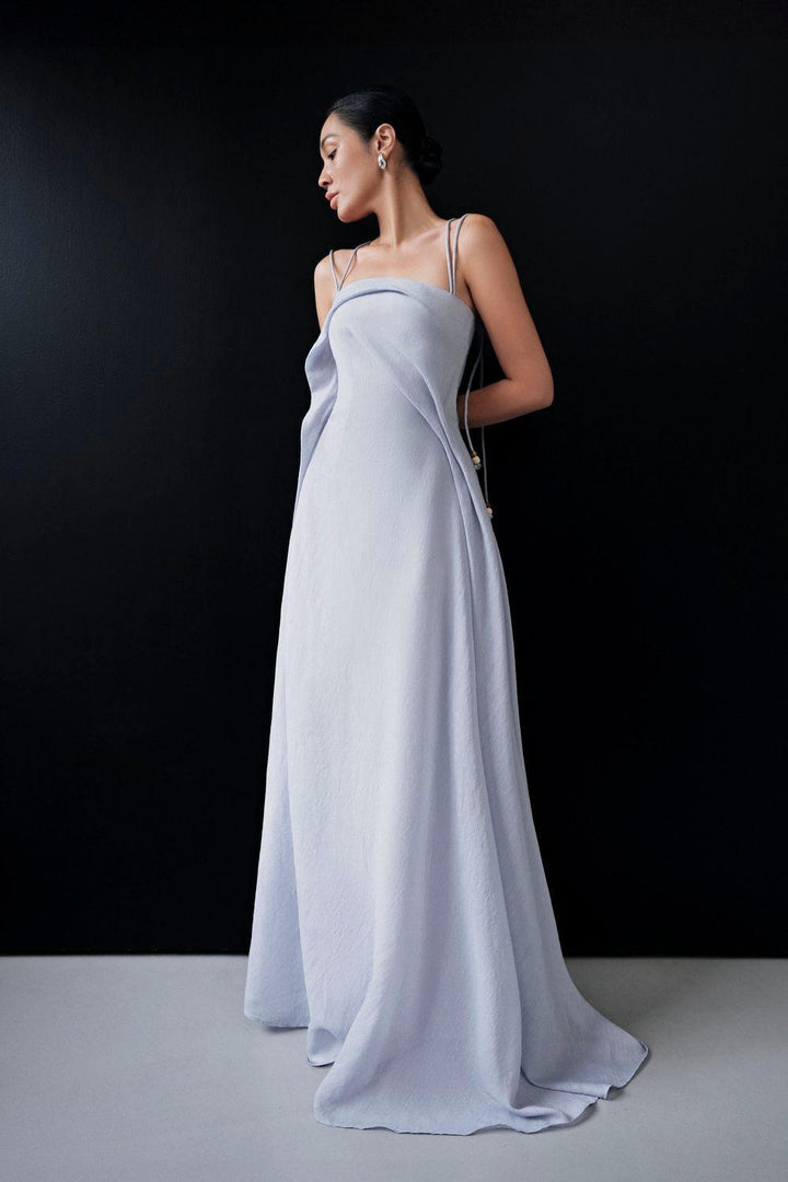 Bich Tuyen A-line Spaghetti Strap Silk Organza Floor Length Dress - MEAN BLVD