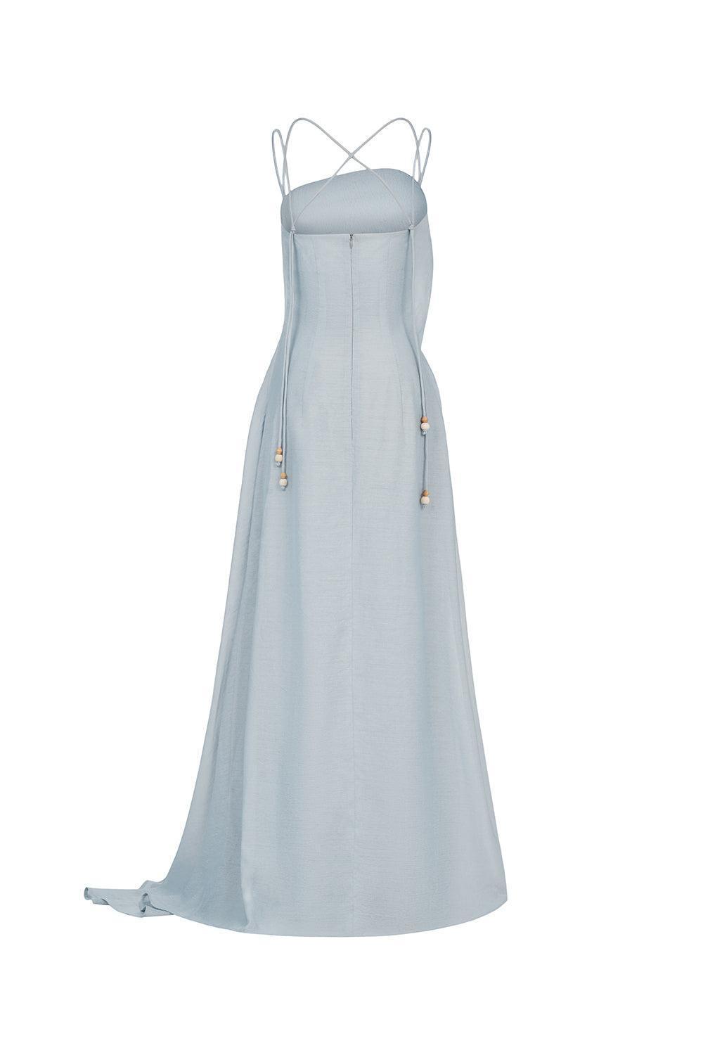 Bich Tuyen A-line Spaghetti Strap Silk Organza Floor Length Dress - MEAN BLVD