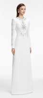 Big Sun A-line Round Neck Crepe Floor Length Dress - MEAN BLVD