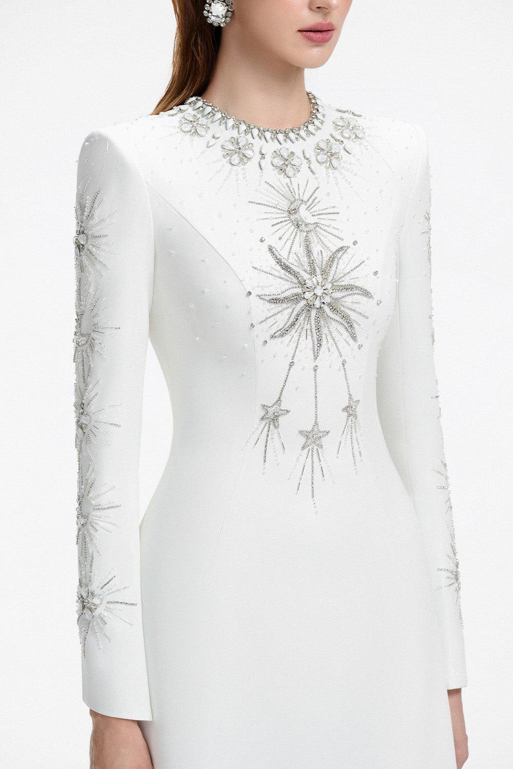 Big Sun A-line Round Neck Crepe Floor Length Dress - MEAN BLVD