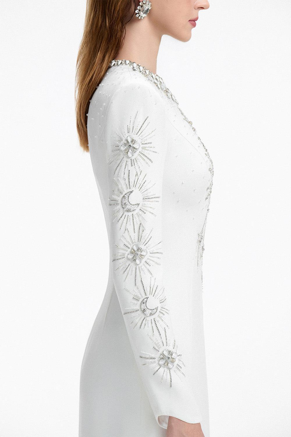 Big Sun A-line Round Neck Crepe Floor Length Dress - MEAN BLVD