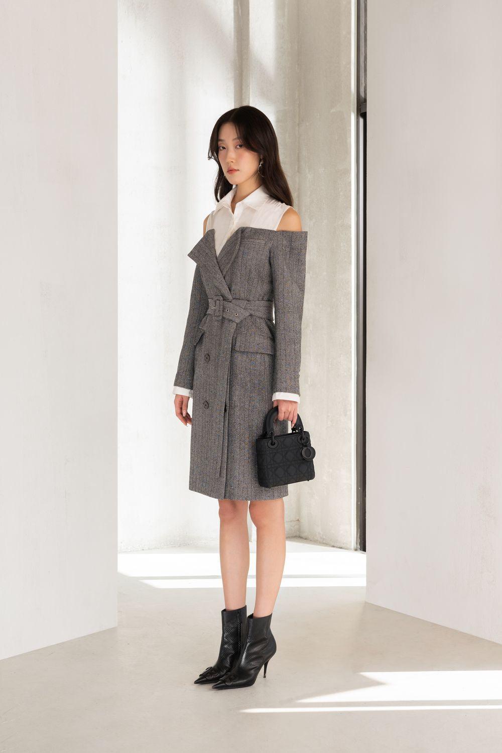 Billie A-line Cold Shoulder Sleeved Felt Knee-length Dress - MEAN BLVD