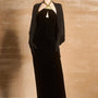 Bisaria Halter Cut-Out Velvet Floor Length Dress - MEAN BLVD
