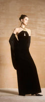 Bisaria Halter Cut-Out Velvet Floor Length Dress - MEAN BLVD
