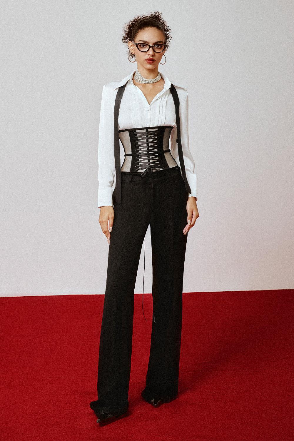 Bklyn Bodycon See-Through Mesh Corset - MEAN BLVD