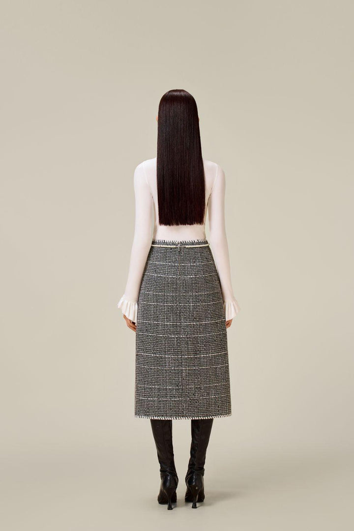 Black Tweed A-line Skirt - MEAN BLVD