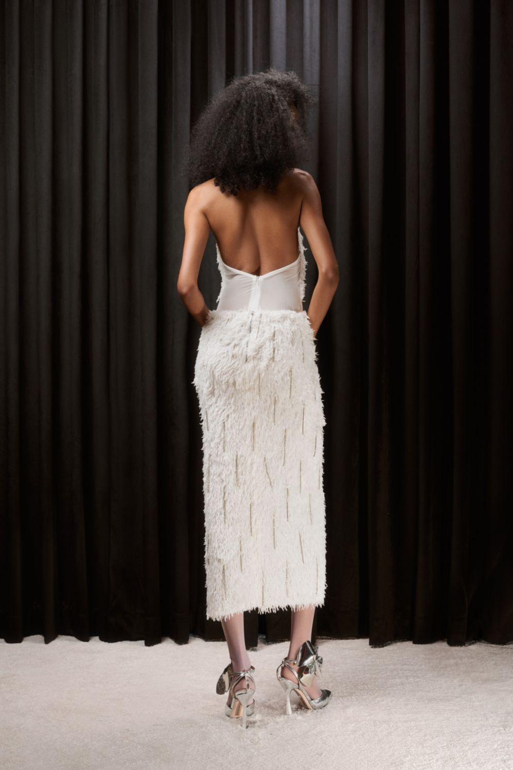 Blakely Slit Stone Faux Fur Midi Skirt - MEAN BLVD