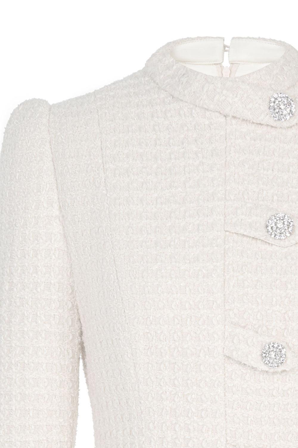 Blanche Peplum Long Sleeved Tweed Top - MEAN BLVD