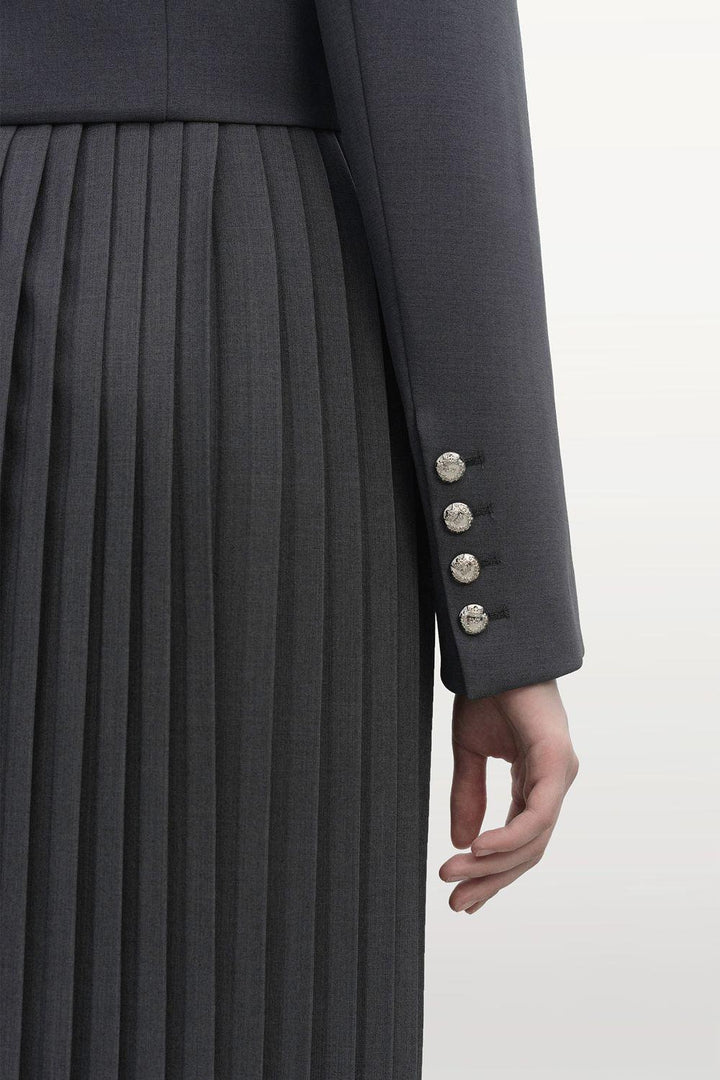 Blanche Pleated High Waist Polyester Midi Skirt - MEAN BLVD