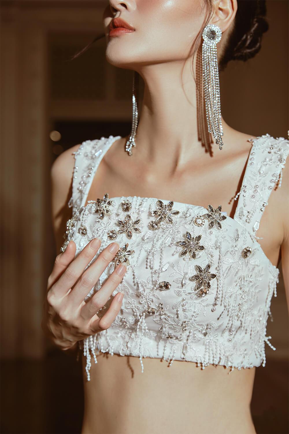 Blink Cropped Lace Taffeta Mini Set - MEAN BLVD