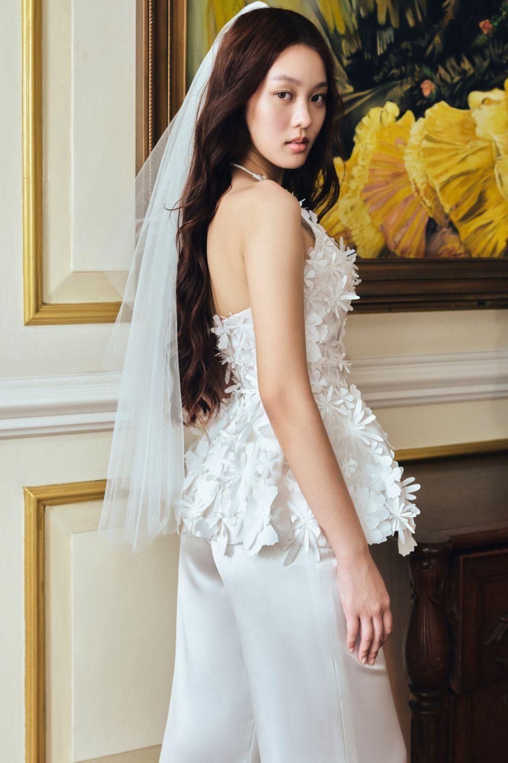 organza peplum dress Midnight Iridescent Liquid Organza Asymmetric Structured Shoulder Pepl