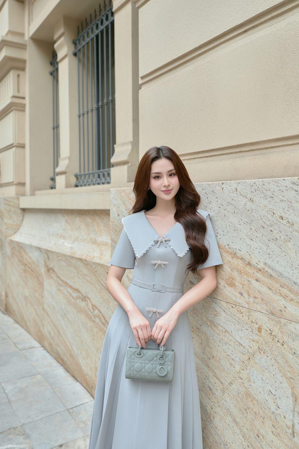 Bluebows A-line Side Pleated Linen Cotton Midi Dress - MEAN BLVD