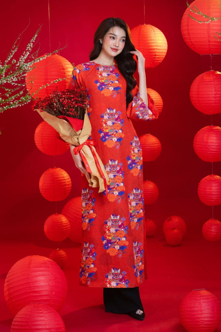 Blume Straight Wide Sleeved Brocade Ankle Length Ao Dai - MEAN BLVD
